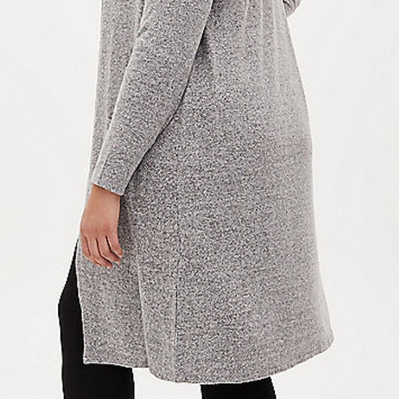 Gray Open Front Cardigan 3X left - Picture 2 of 8